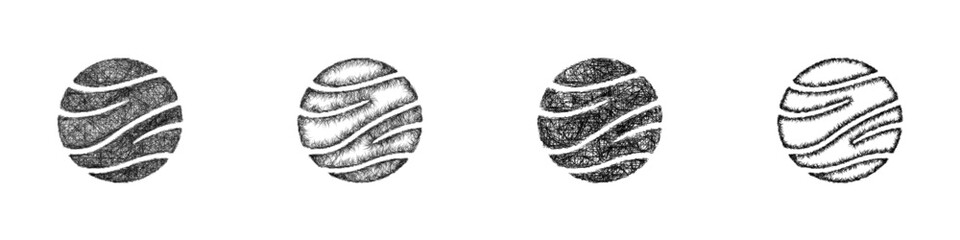 Sketch neptune icon design set © David Zydd