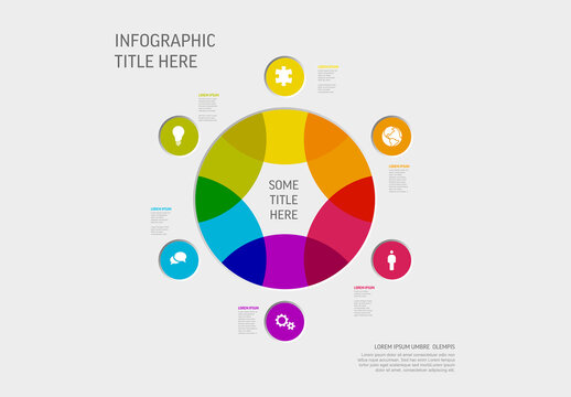 Colorful Circular Infographic Template with Six Steps