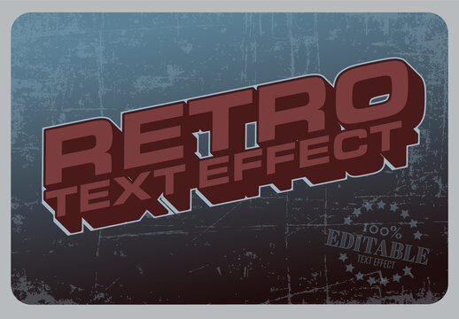 Retro Text Effect Editable Vintage Grunge Style Illustration