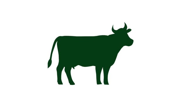 2D Animated Cow Silhouette with Minimal Style for Eid Celebration