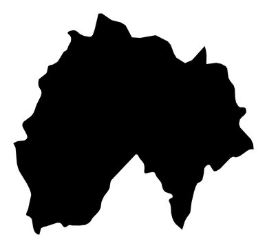 A contour map of Cantal. French department silhouette