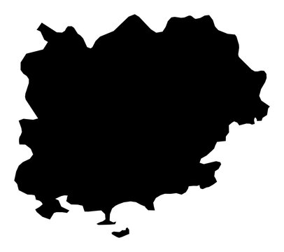 A contour map of Var. French department silhouette