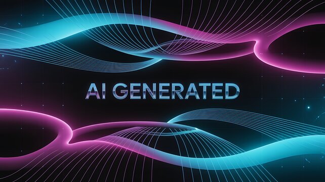 Abstract AI Generated Digital Wave Background 