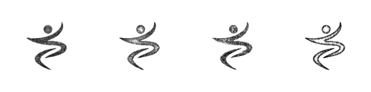 Sketch movement logo design set