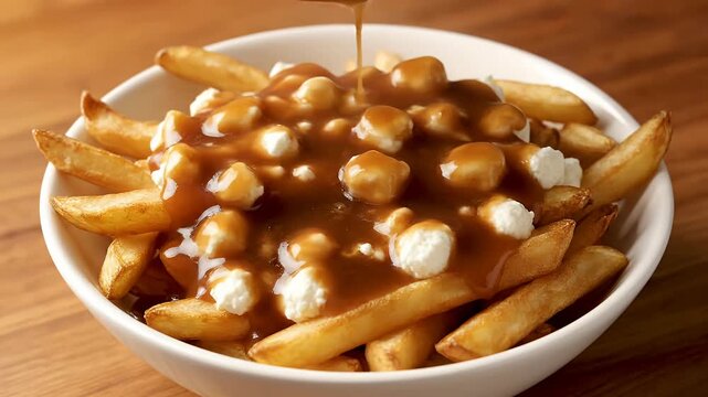 Delicious Poutine with Crispy Fries and Rich Gravy
