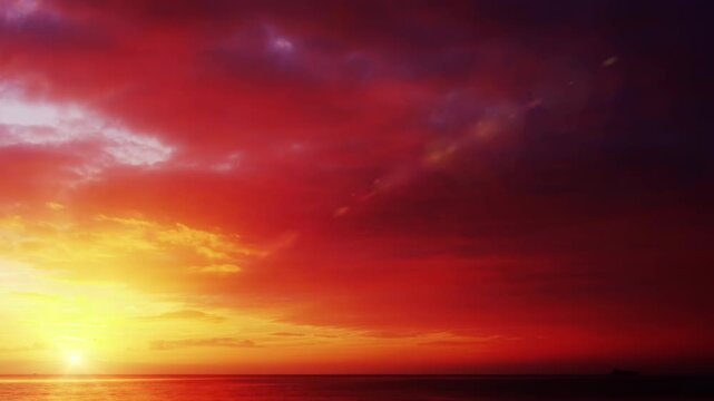 Glorious Sunrise over the Ocean stock footage
