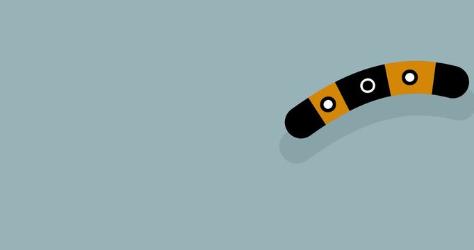 Black brown white longitudinal worm shape passing screen isolated. Cute cartoon animation of a form similar to bacteria or caterpillar swimming fluently from left to right with shadow on backgorund. 