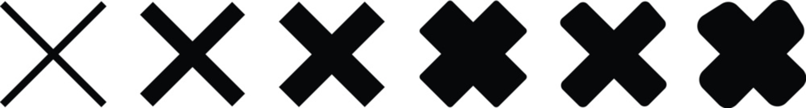 Collection of various X marks and crosses in different styles and designs for editing and design purposes