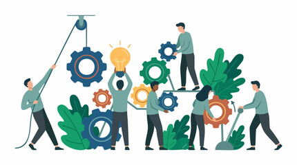 Business Team Collaboration Working with Gears for Innovation and Problem Solving © Aesthetica