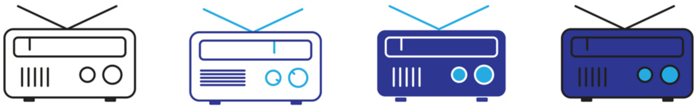 Icon radio in public relations business context, symbolizing mass communication, broadcast media