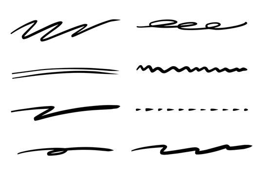 手書きのラインセット_黒