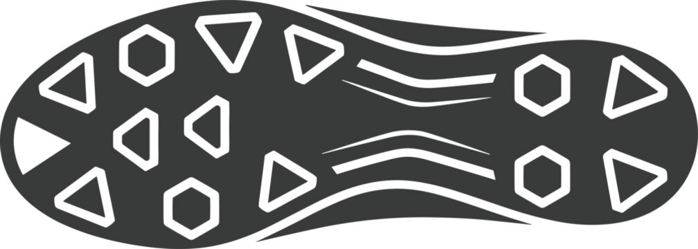 Minimalist soccer cleat sole illustration showing traction stud pattern for professional athletic performance and sports gear design