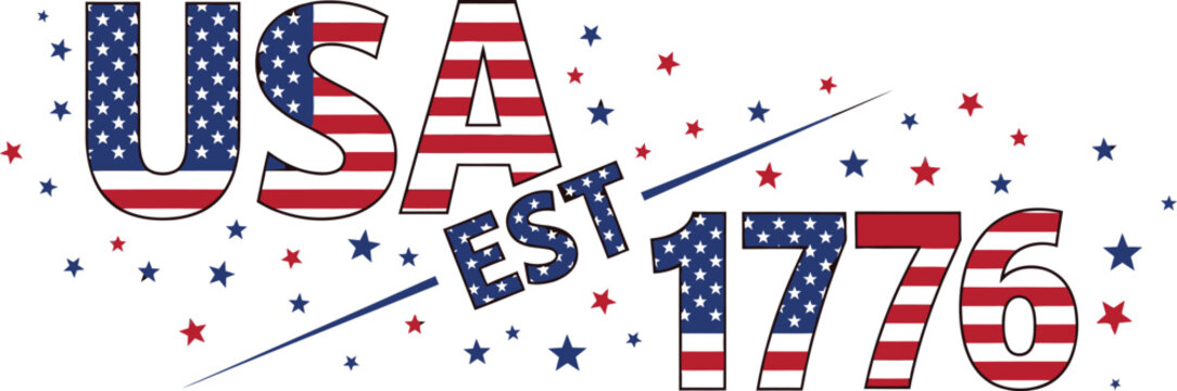 4th of july independence day usa established 1776 250 years anniversary patriotic graphic