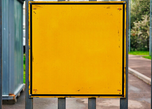 Empty orange square banner space background