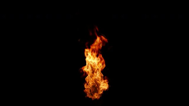 Rising Realistic Fire Effect with Transparent Alpha Channel, Endless Loop