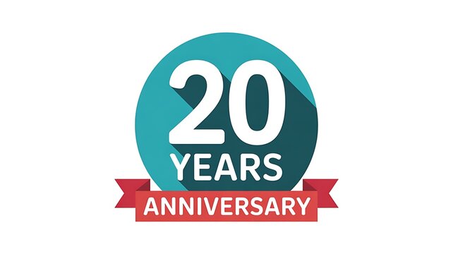 20th anniversary logo, celebration badge, 20 years anniversary emblem, commemorative icon