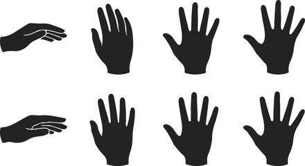 Obraz premium Hand silhouettes in various poses