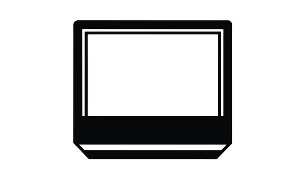 Black square frame outline icon isolated on white Vector