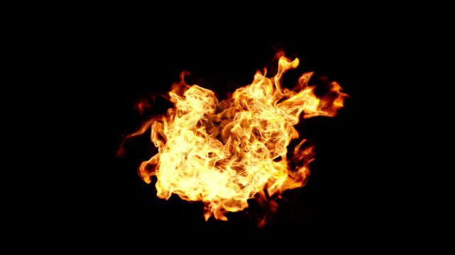 Fire Burst Effect With Transparent Alpha Channel Seamless Loop