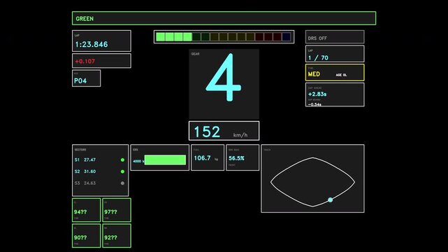 Racing Telemetry HUD Data Panel Element