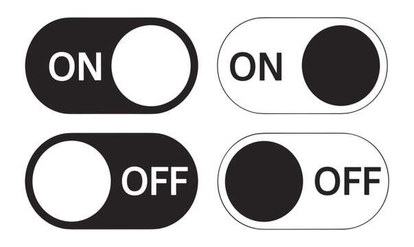 Minimal Toggle Interface Design: Rounded switch buttons with clean monochrome style. app settings, user interface, smart controls, website components, modern UI elements.