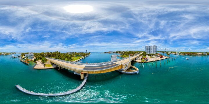 Aerial 360 photo Hillsboro Inlet SR A1A Bridge