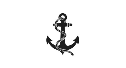 Naklejka premium Nautical Anchor with Rope, Marine Symbol, Vector Graphic