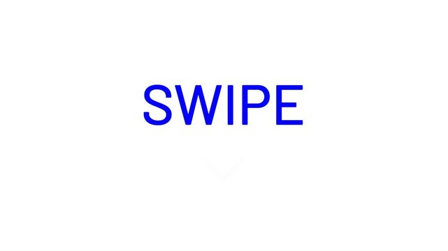 Blue swipe gesture icon with downward arrow on white background doodle animated 4k stock video