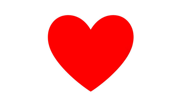 Bright red heart shape icon perfectly designed for digital use, isolated on transparent background