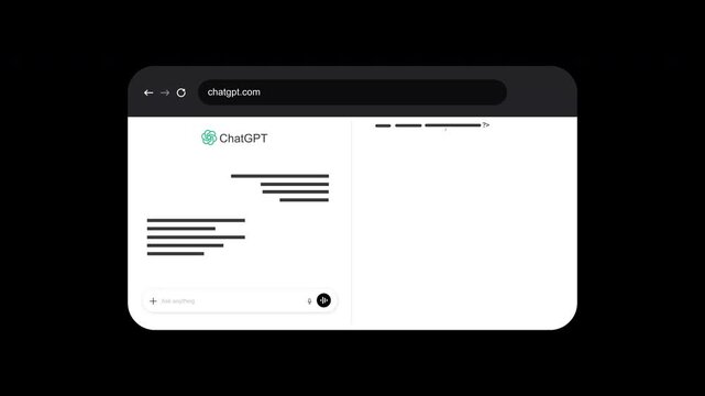 Animated 3D ChatGPT AI Code Generating for Browser Concept | Alpha channel