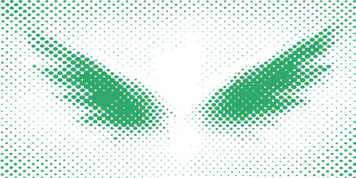 Green halftone dot pattern: abstract comic style background with gradient dots, retro pop art texture and vibrant geometric design