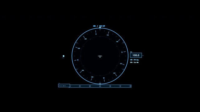 Cyan HSI Navigation Compass HUD Element