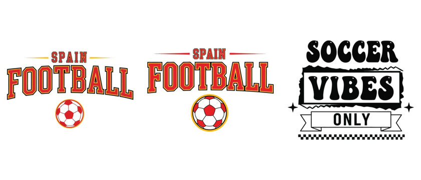 Spain football and soccer vibes only tshirt design bundle