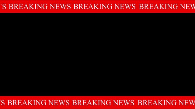 Breaking news title card with red border and black screen background headline blank template announcement information headline blank template
