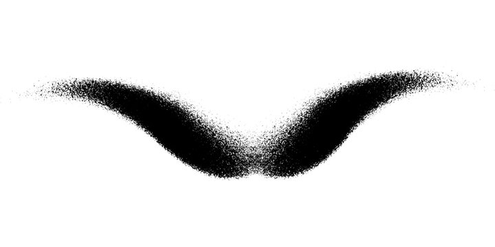 Sprayed black wavy line .Graffiti art design . Noise dispersion logo . Spray effect .Grunge curved line . Grainy, gritty textured line . Distressed element .vector