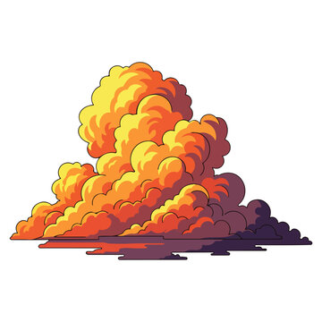 Retro Comic Cartoon Explosion Smoke Cloud Vector Illustration