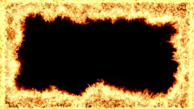 Dynamic Burning Frame Border with Alpha Channel, Endless Loop