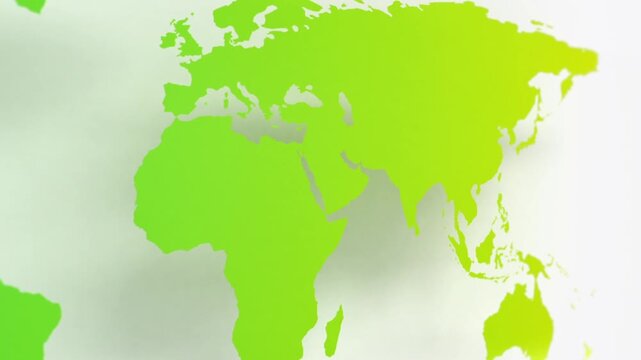 Green world map 3d animation 4k seamless loop
