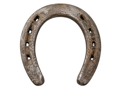 Old horseshoe isolated on transparent background
