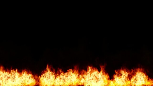 Dynamic Ground Fire With Alpha Channel Transparency, Endless Loop