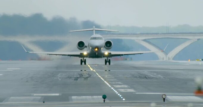 Regional Jet Taking Off from DCA Airport Runway