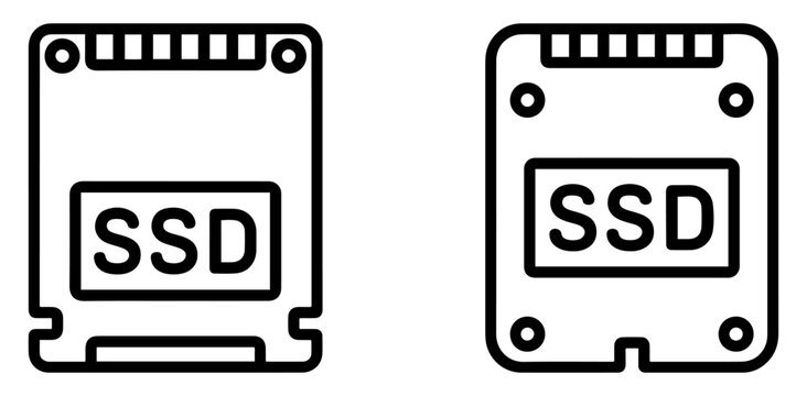 ssd storage device icon set