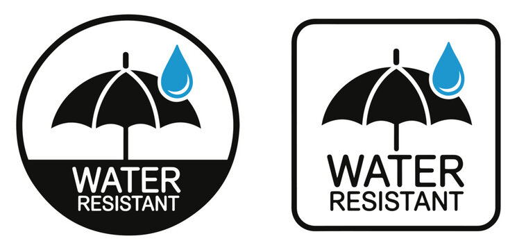 waterproof resistant label icon vector