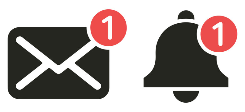 message notification mail icon vector