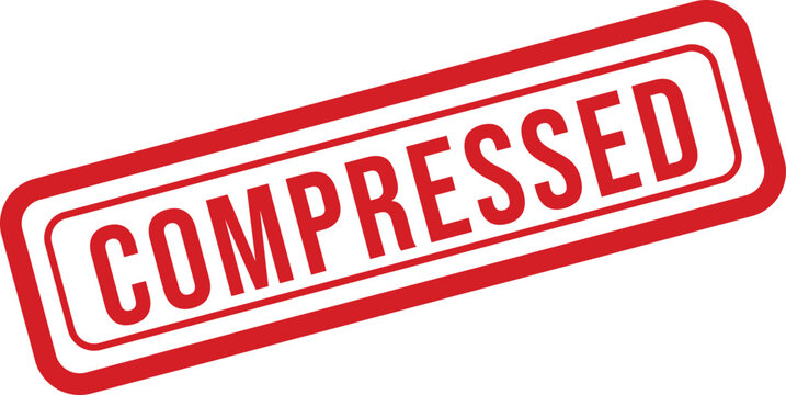 Red 'compressed' stamp illustration on a white background