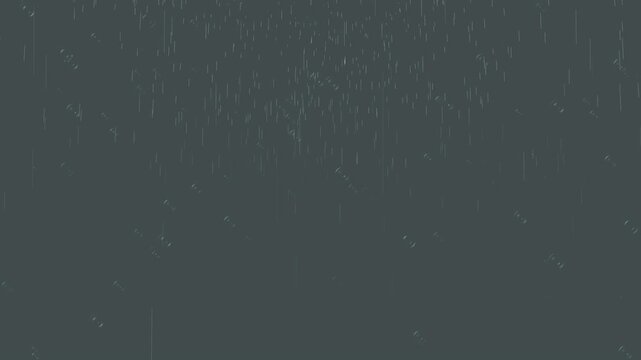 Heavy Thunder Rain Storm Background Featuring Speedy Sky Rain Drops Falling into Blue Water Puddles and Lake Surface in Seamless 4K Loop Animation