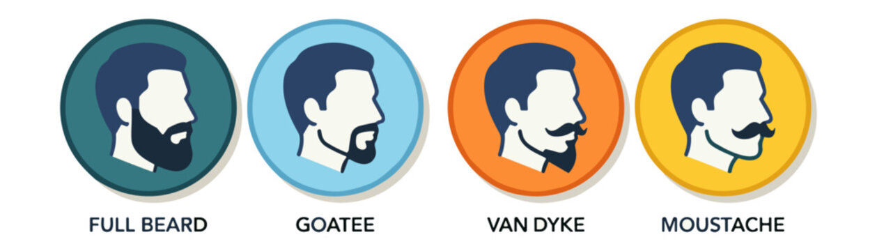 Men's Facial Hair Styles Icons Set