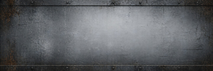 Fototapeta premium Industrial Metal Plate Texture with Rivets and Grunge Surface
