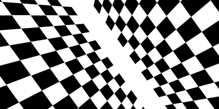Floor in perspective with checkerboard texture. Empty chess board. Vector illustration.