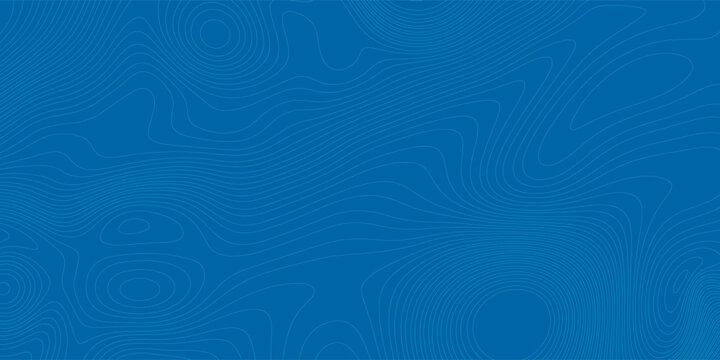 Abstract blue topographic map background with light contour lines organic minimalist terrain texture for water design